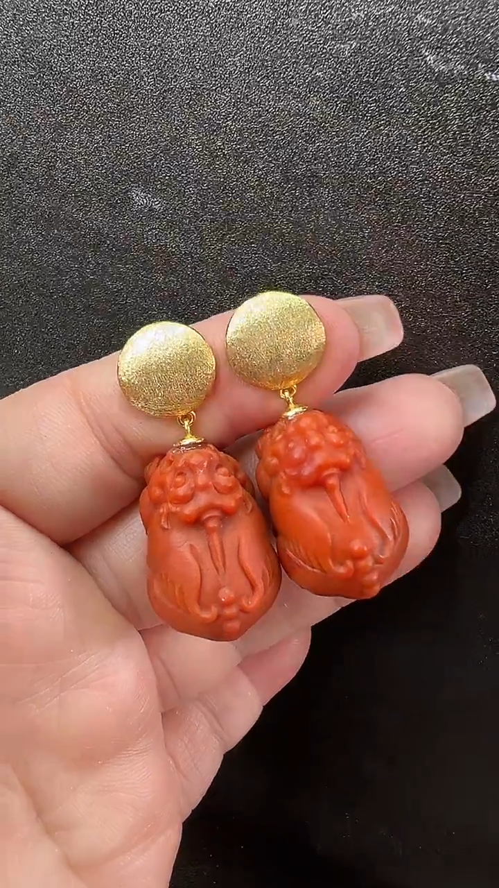 颈饰未镶嵌南红玛瑙耳环