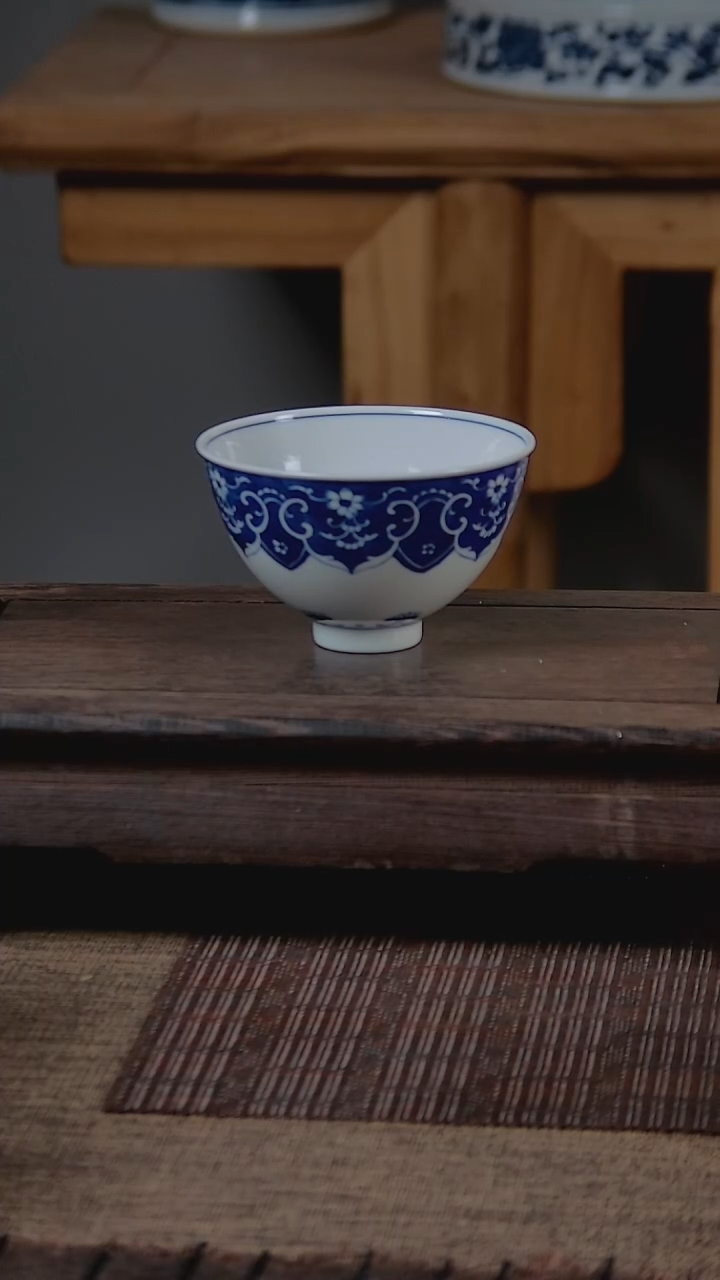 折葵非器手工手绘宝相如意鸡心杯