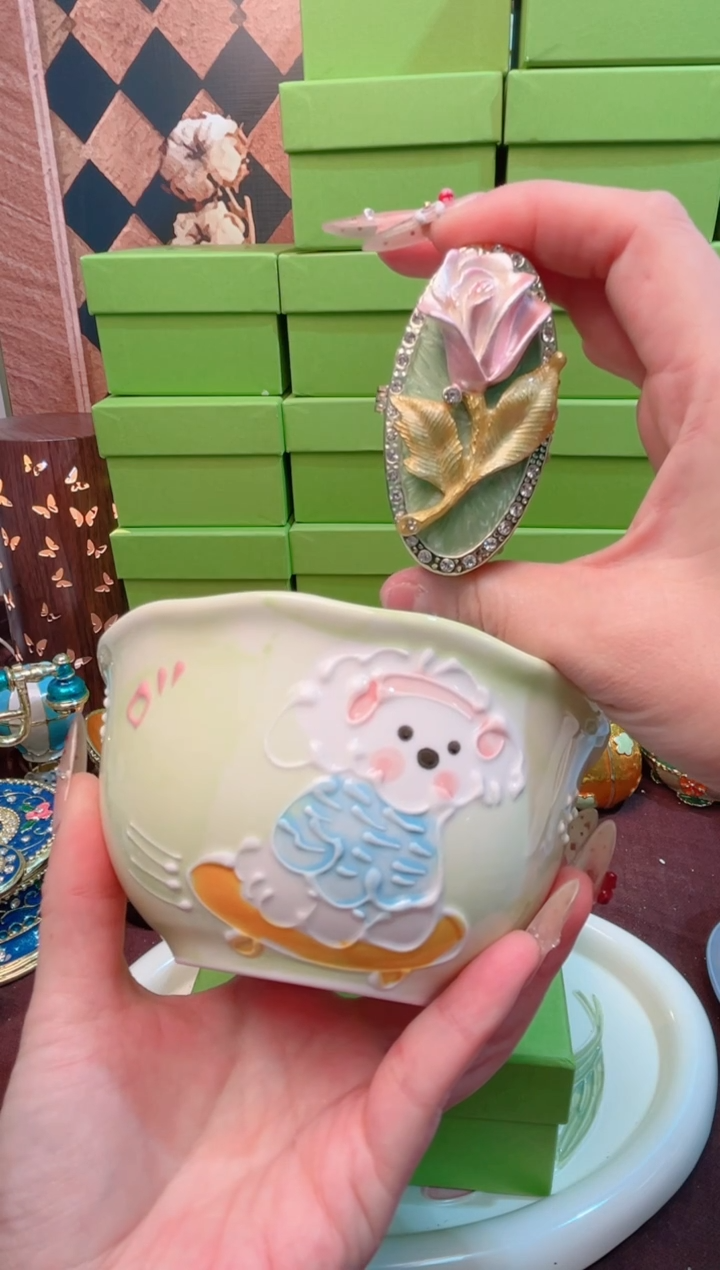 锌合金珐琅首饰盒默认微瑕拆盒不退～