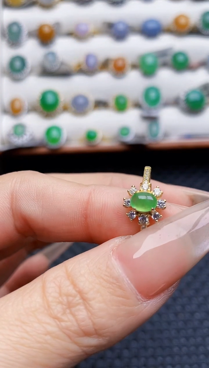 银S925镶嵌戒指翡翠1461