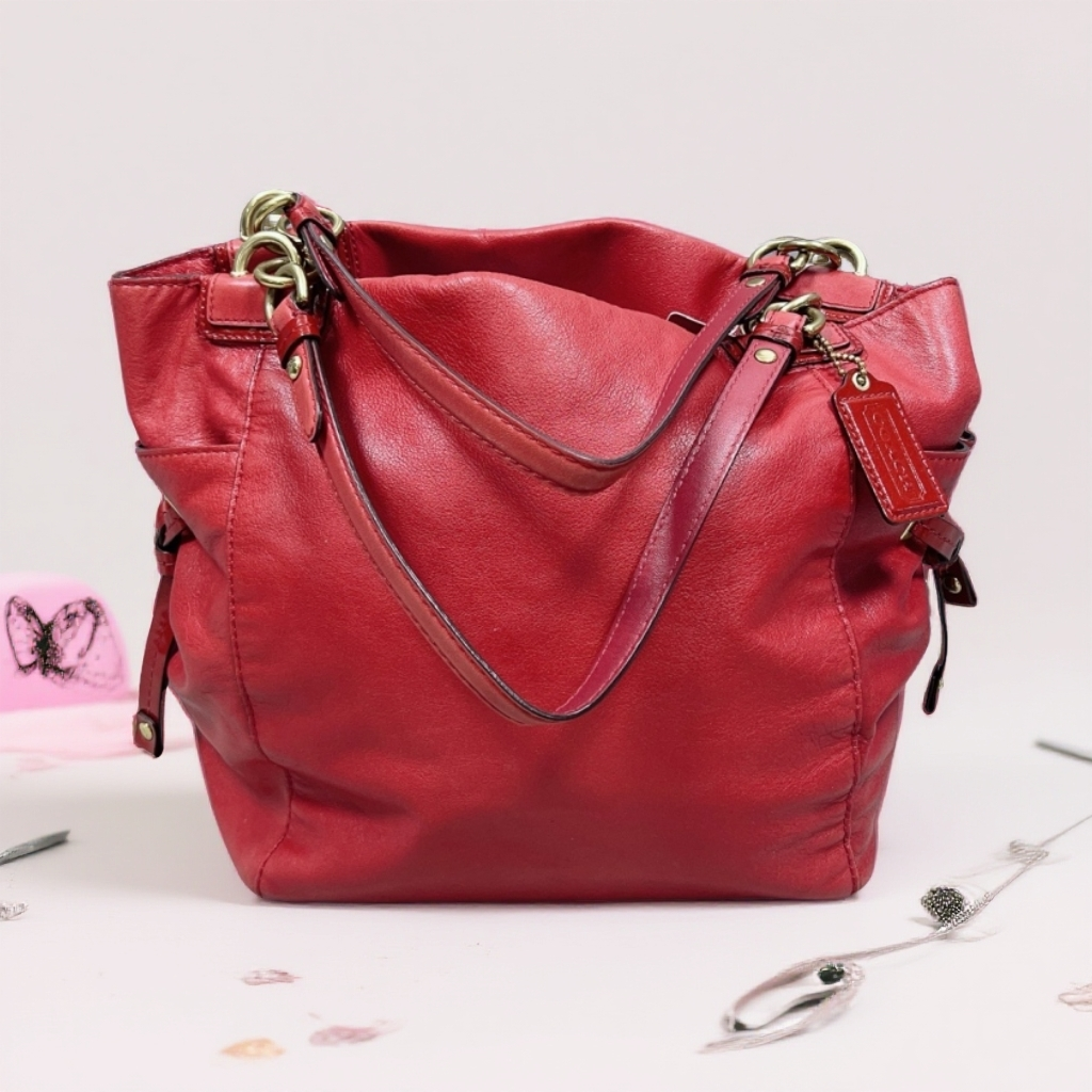 95新 COACH/蔻驰  红色单肩包 1883 5275  