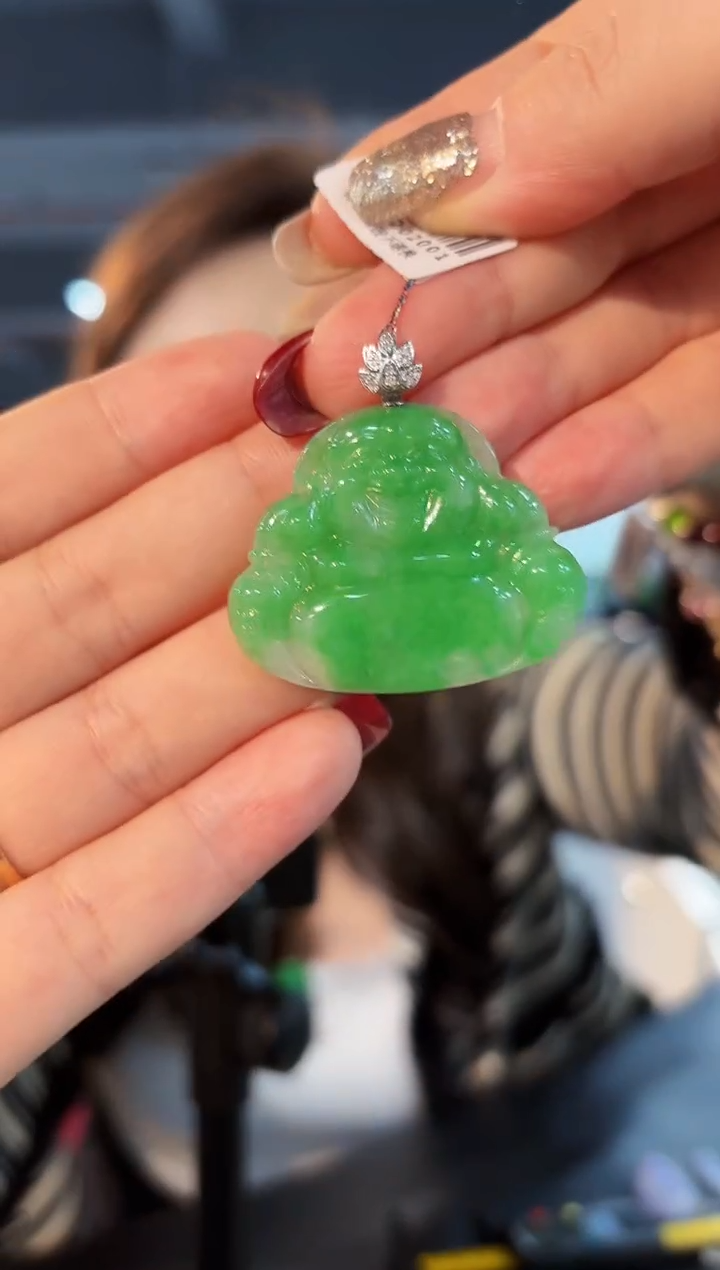 【闪购商品】翡翠颈饰18K金镶嵌缅料A货/支持复检/一件