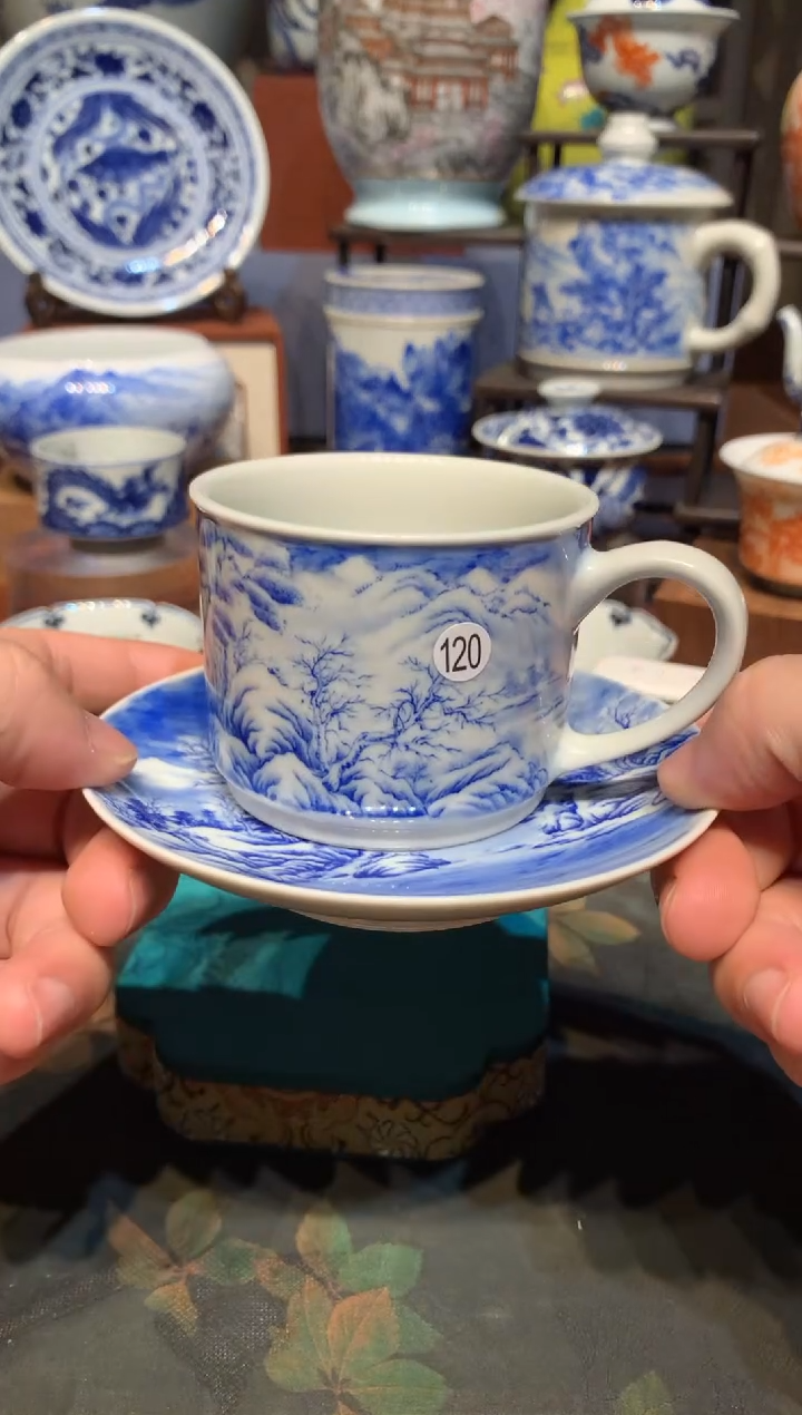 童*120青花雪景咖啡杯xg05