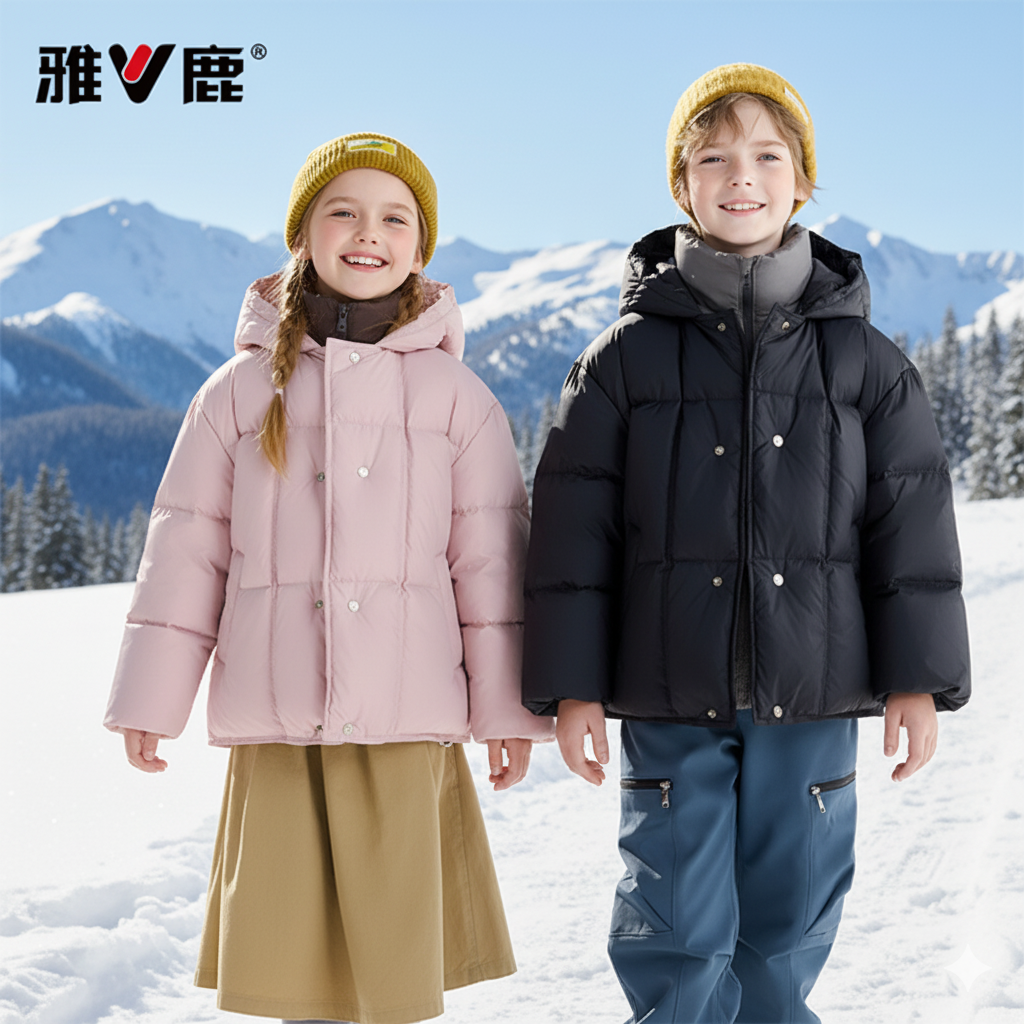 【新国标90绒】雅鹿童装羽绒服新款中大童秋冬假两件厚款羽绒外套