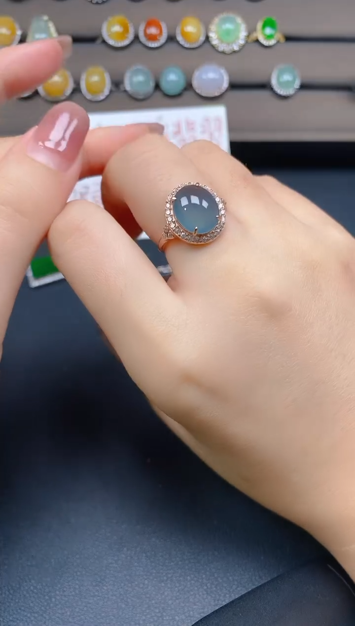 翡翠戒指银S925镶嵌2