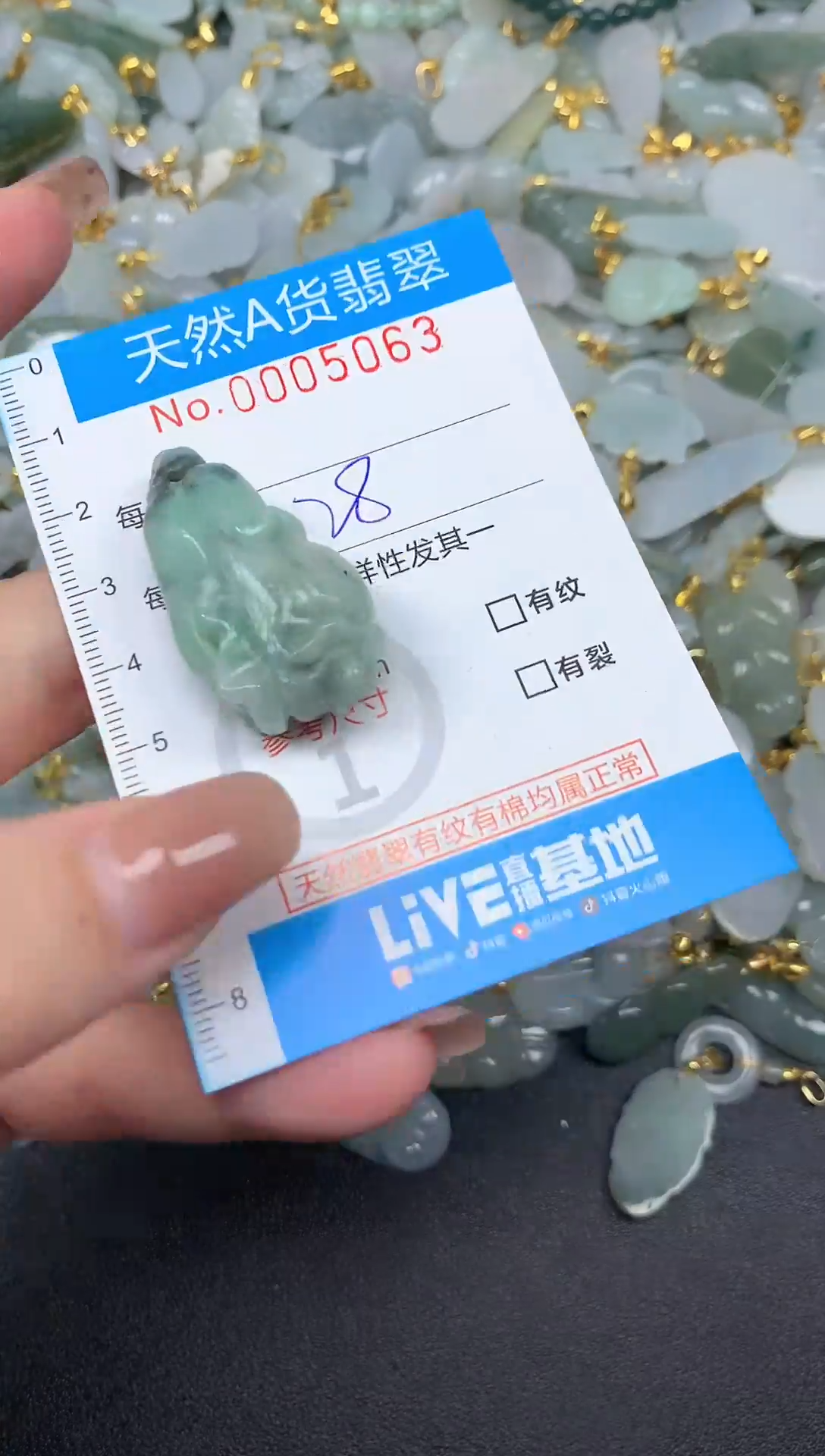 颈饰未镶嵌翡翠净货挂件-5063