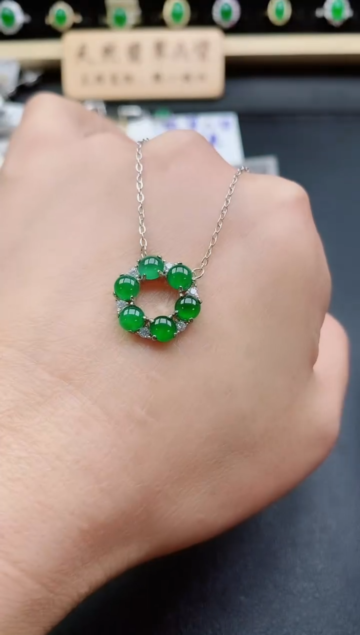 套链银S925镶嵌翡翠1