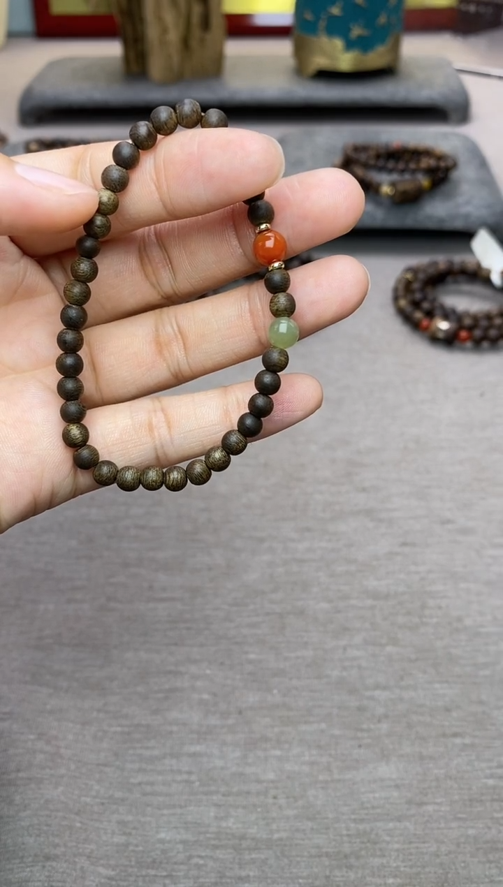 【闪购商品】沉香手串芽庄白棋楠04单圈＋配饰