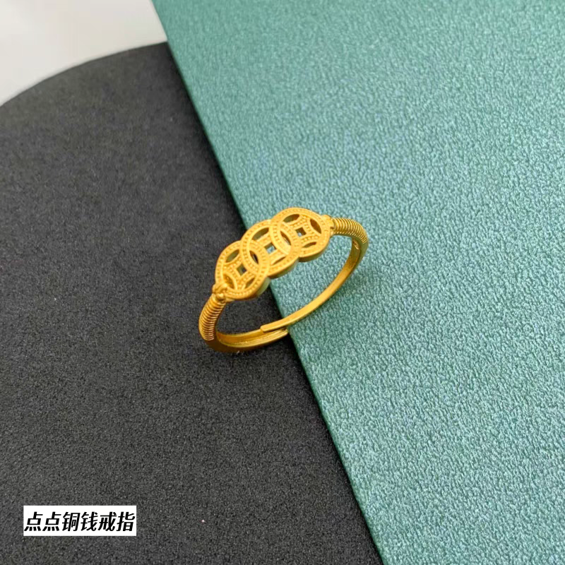 【顺丰配送 明天到家】暴富钱多多戒指活口 70-220斤女士适戴可调节圈口 2025年流行饰品铜合金A父亲节礼物