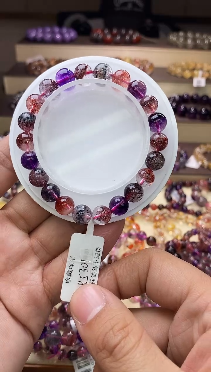 【闪购商品】水晶手链未镶嵌黑加仑超七单圈8m+