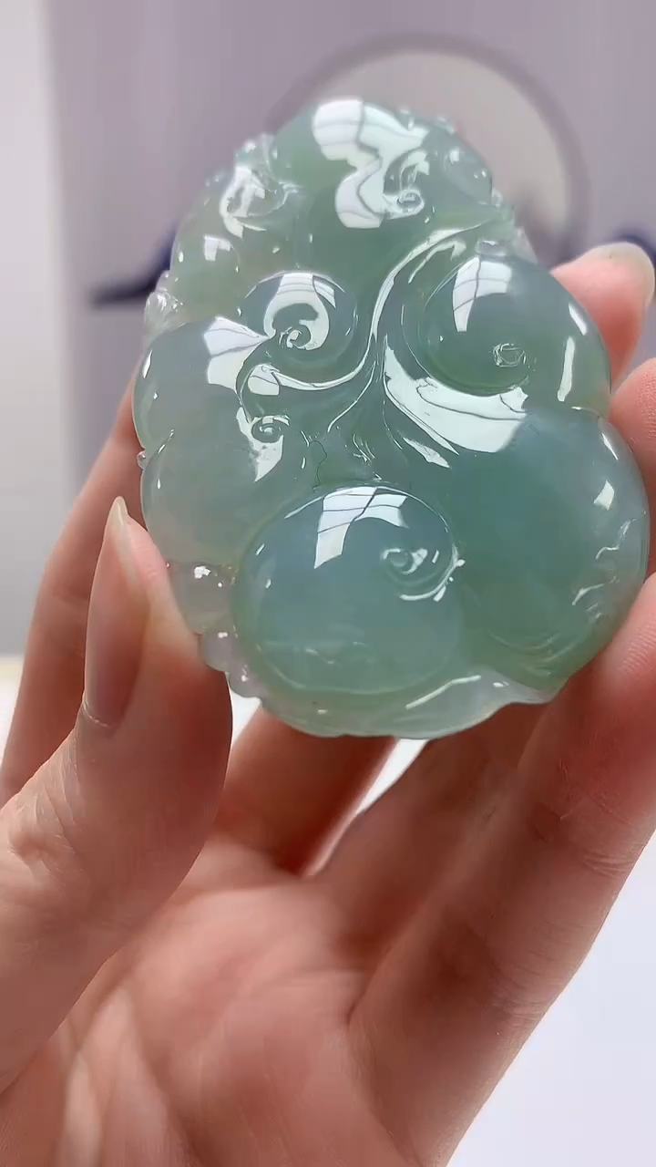 【闪购商品】定制翡翠未镶嵌4969zm-毛货挂件如意115