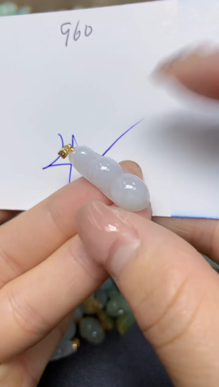 【闪购商品】翡翠挂件18K金镶嵌 天然翡翠A货