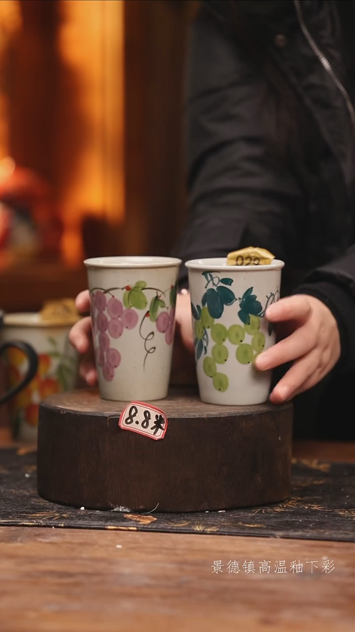 陶瓷景德镇高温釉下手绘陶瓷