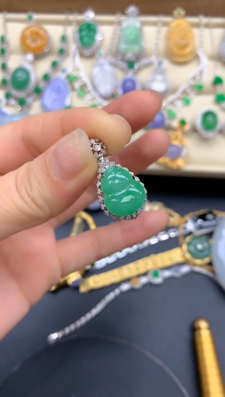 【闪购商品】翡翠颈饰18K金镶嵌357-中国好珍宝