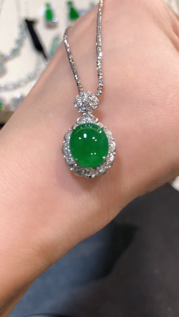 【冰冰匠心珠宝】翡翠18K金镶嵌吊坠(不含链)-多样性一件发货-108