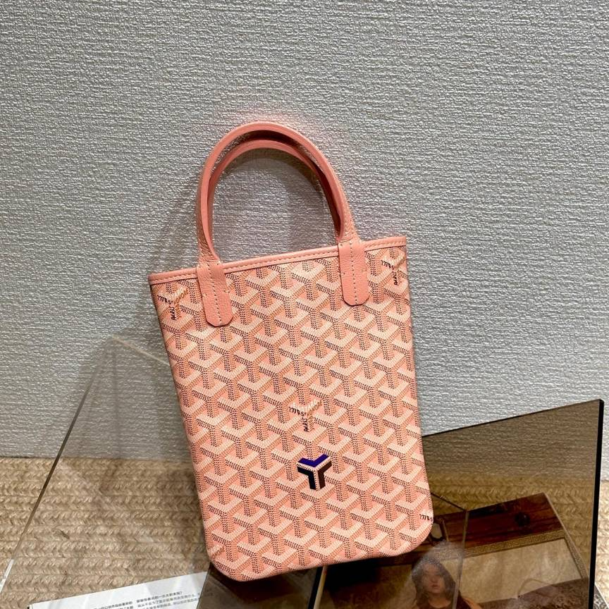 99新 Goyard 樱花粉Poitiers竖版托特 mini