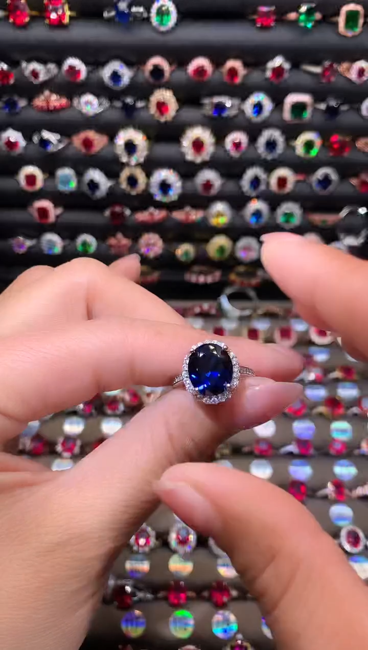 【闪购商品】蓝宝石戒指银S925镶嵌1012