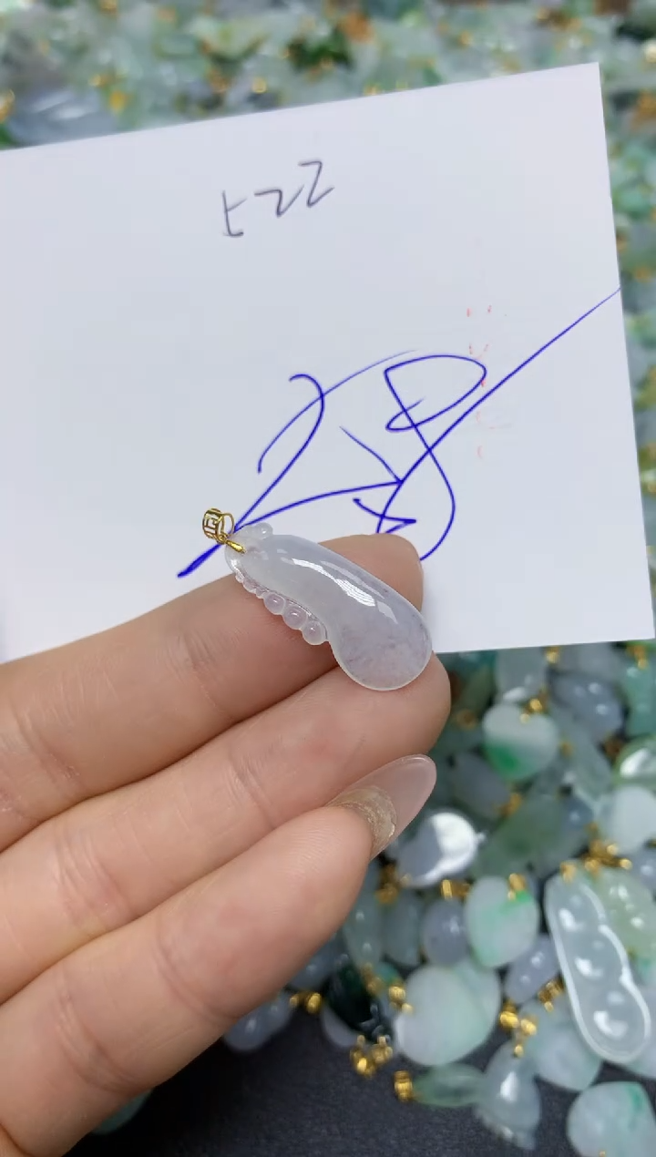 【闪购商品】翡翠挂件18K金镶嵌 天然翡翠A货