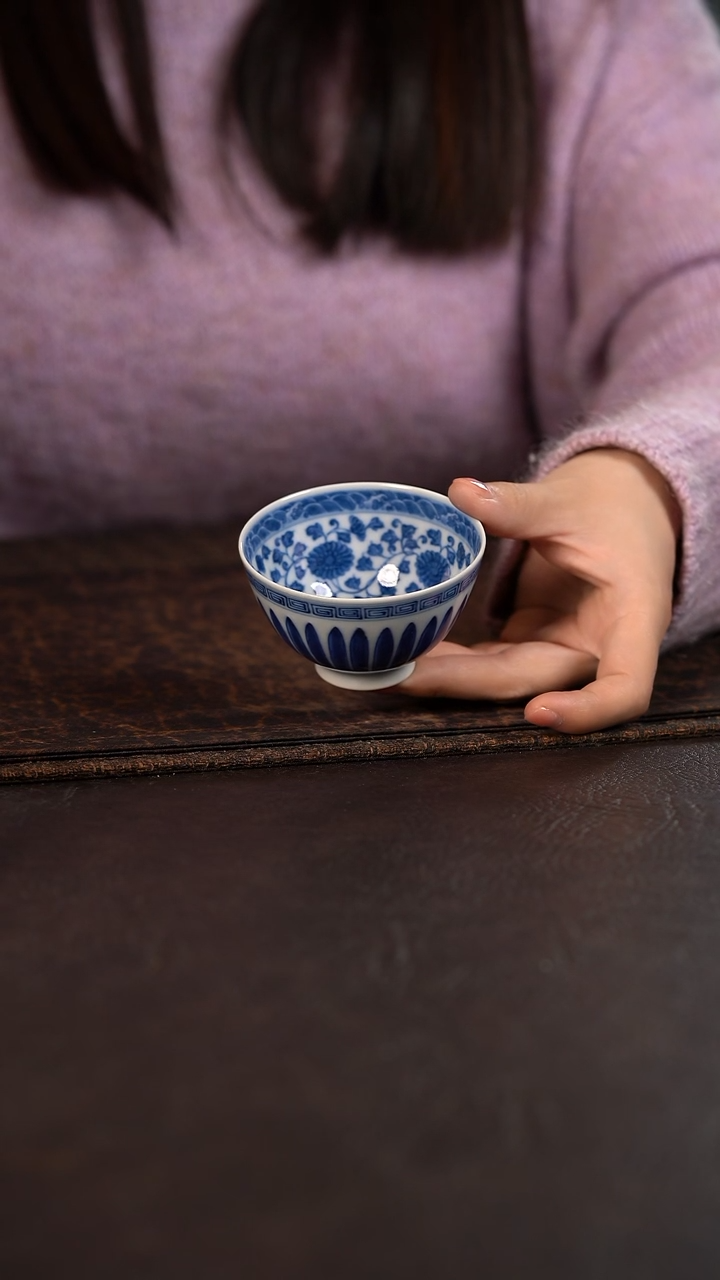 【闪购商品】杯望月怀古莲瓣鸡心杯