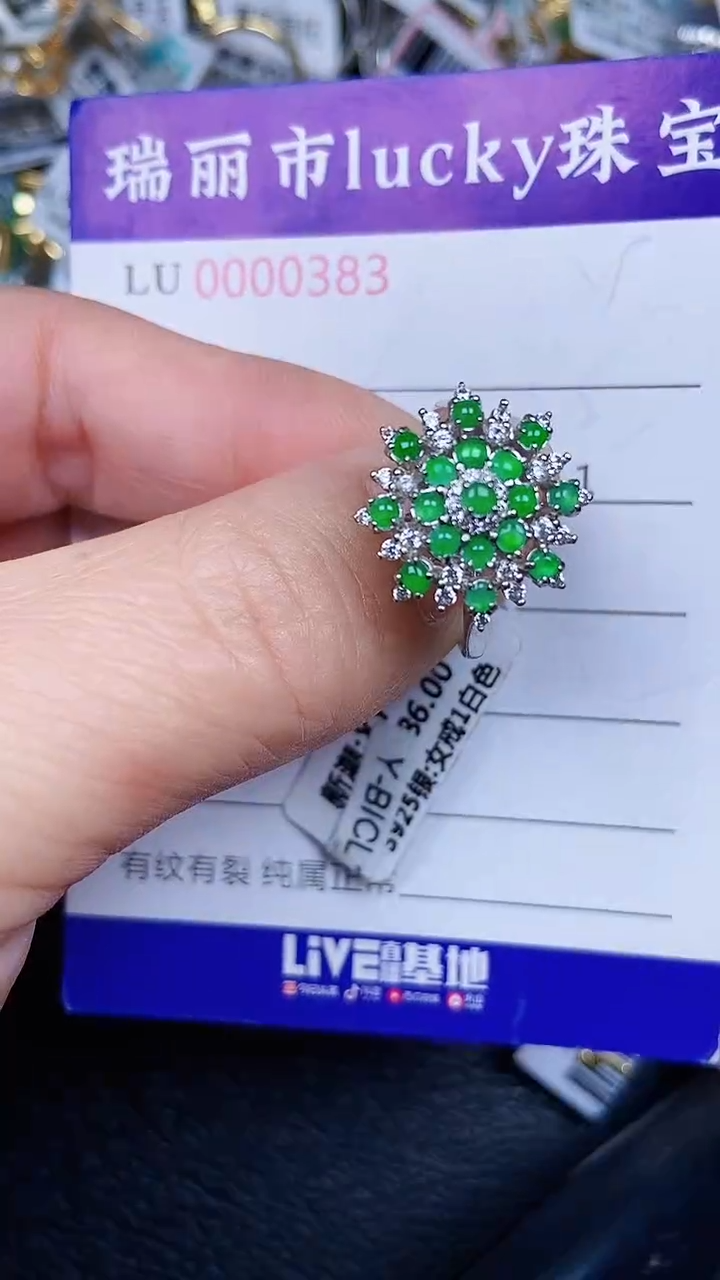 颈饰银S925镶嵌翡翠383