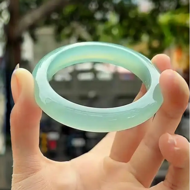  时尚大气贵甸青色正圈女款优雅国风首饰