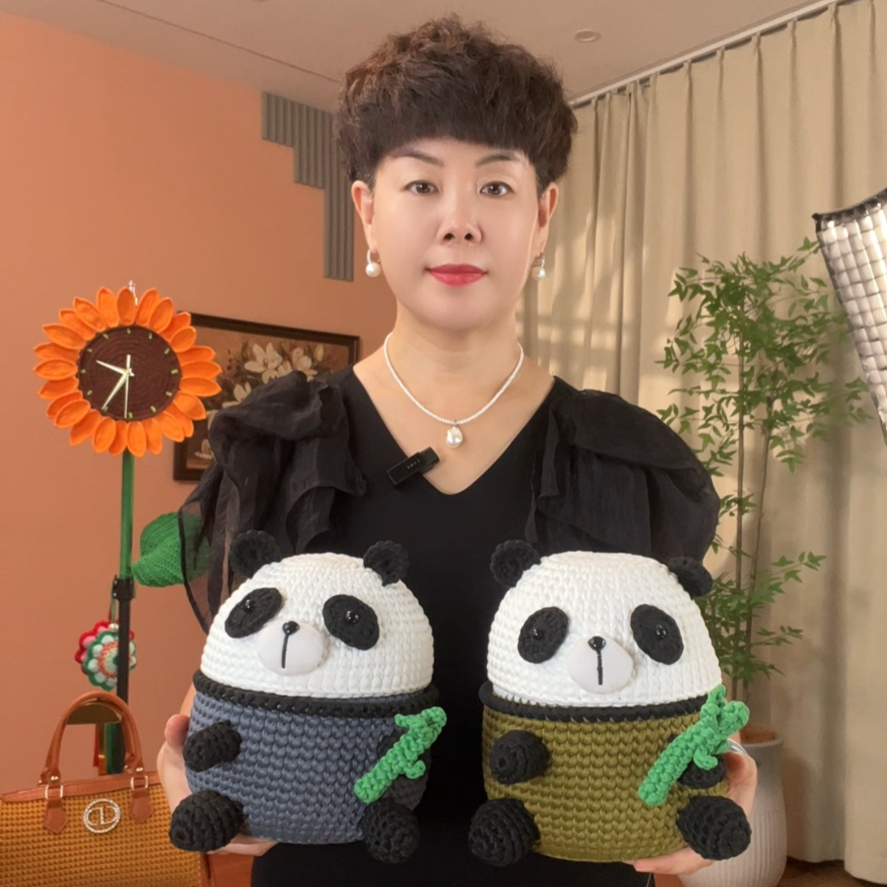 熊猫收纳筐材料 不是成品