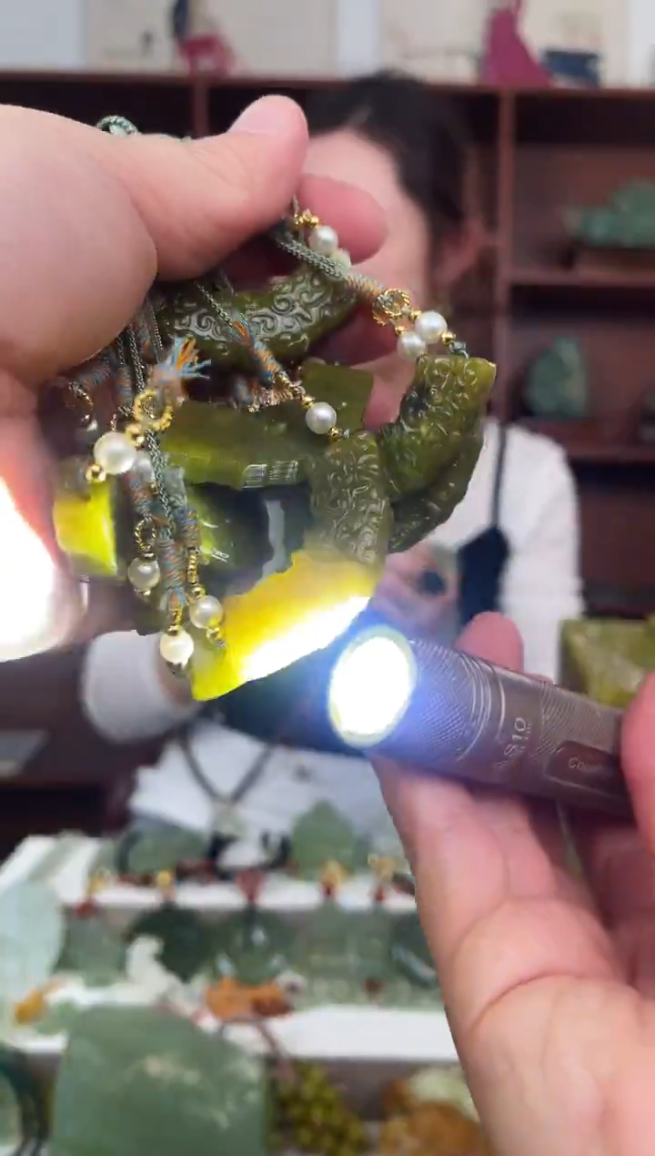 未镶嵌蛇纹石玉颈饰多样性发货拍一发一