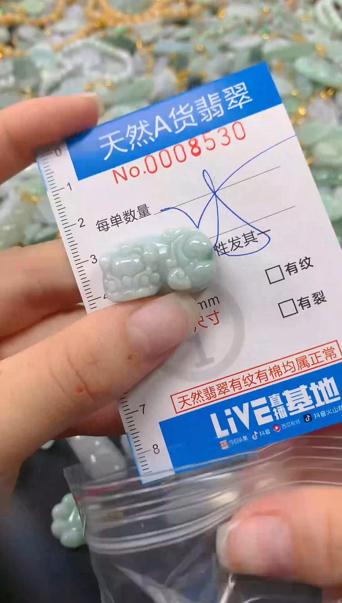 颈饰未镶嵌翡翠净货挂件-8530