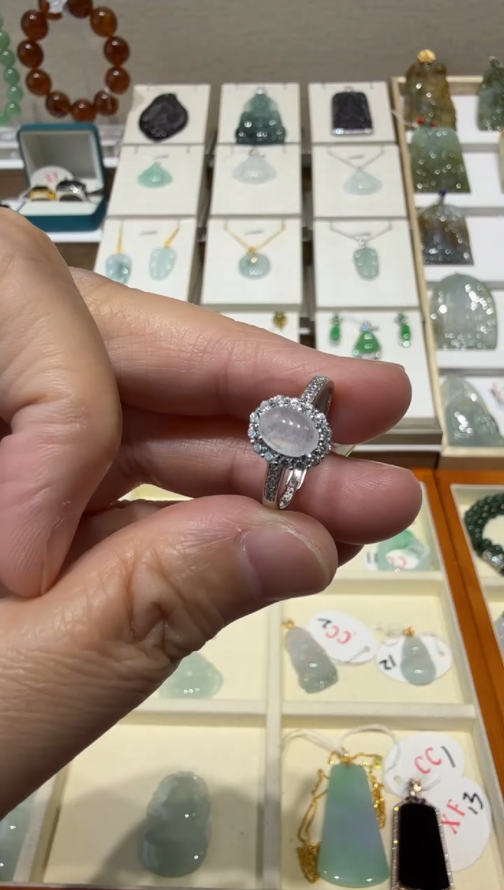 银S925镶嵌挂件翡翠A货翡翠多样性孤品