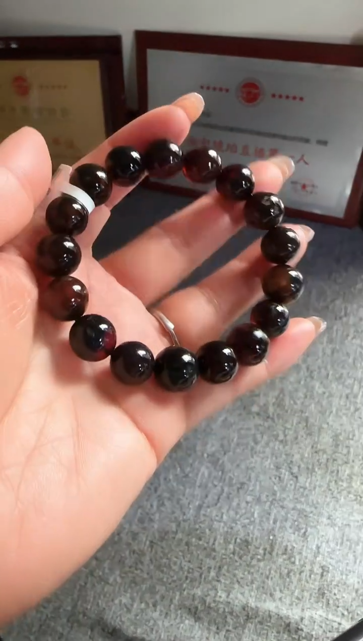 手串琥珀未镶嵌#46微瑕缅甸琥珀血珀手串12mm