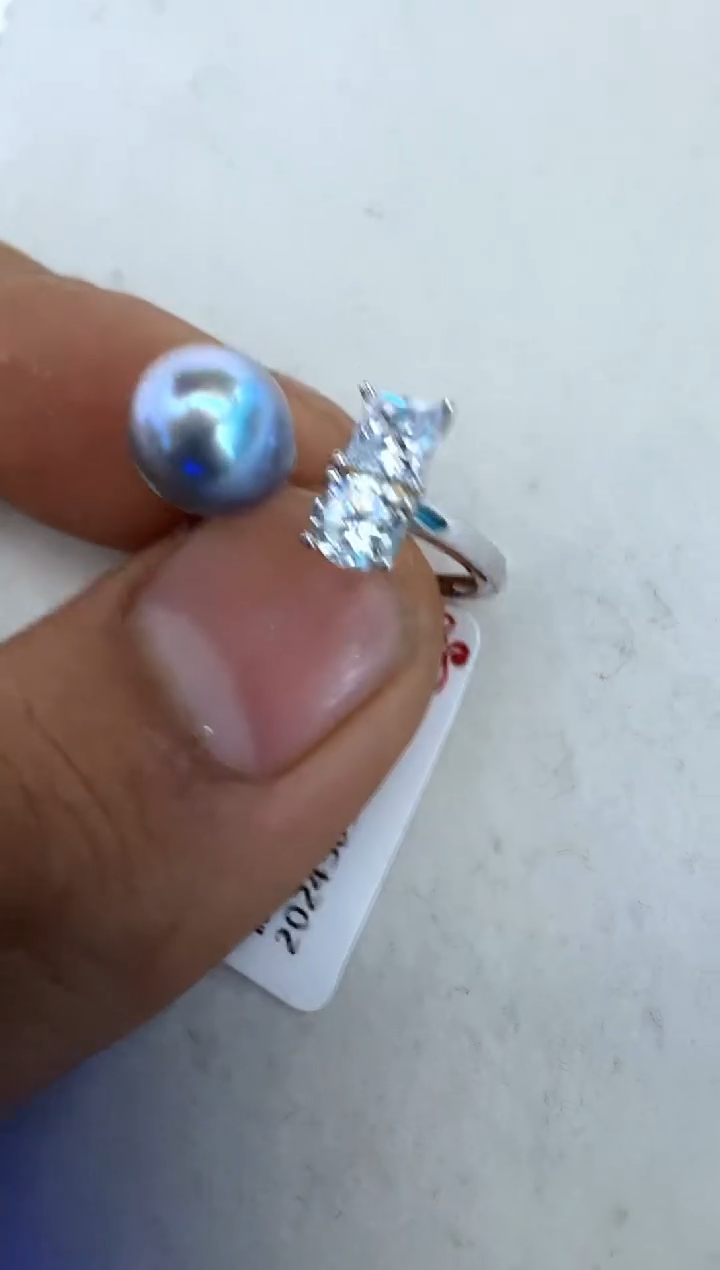 【闪购商品】海水珍珠戒指银S925镶嵌戒指