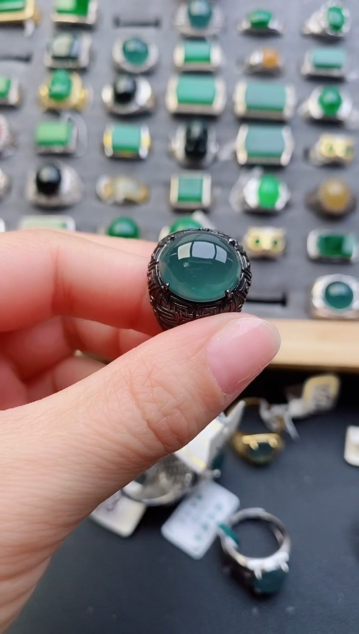 【闪购商品】翡翠戒指银S925镶嵌312321