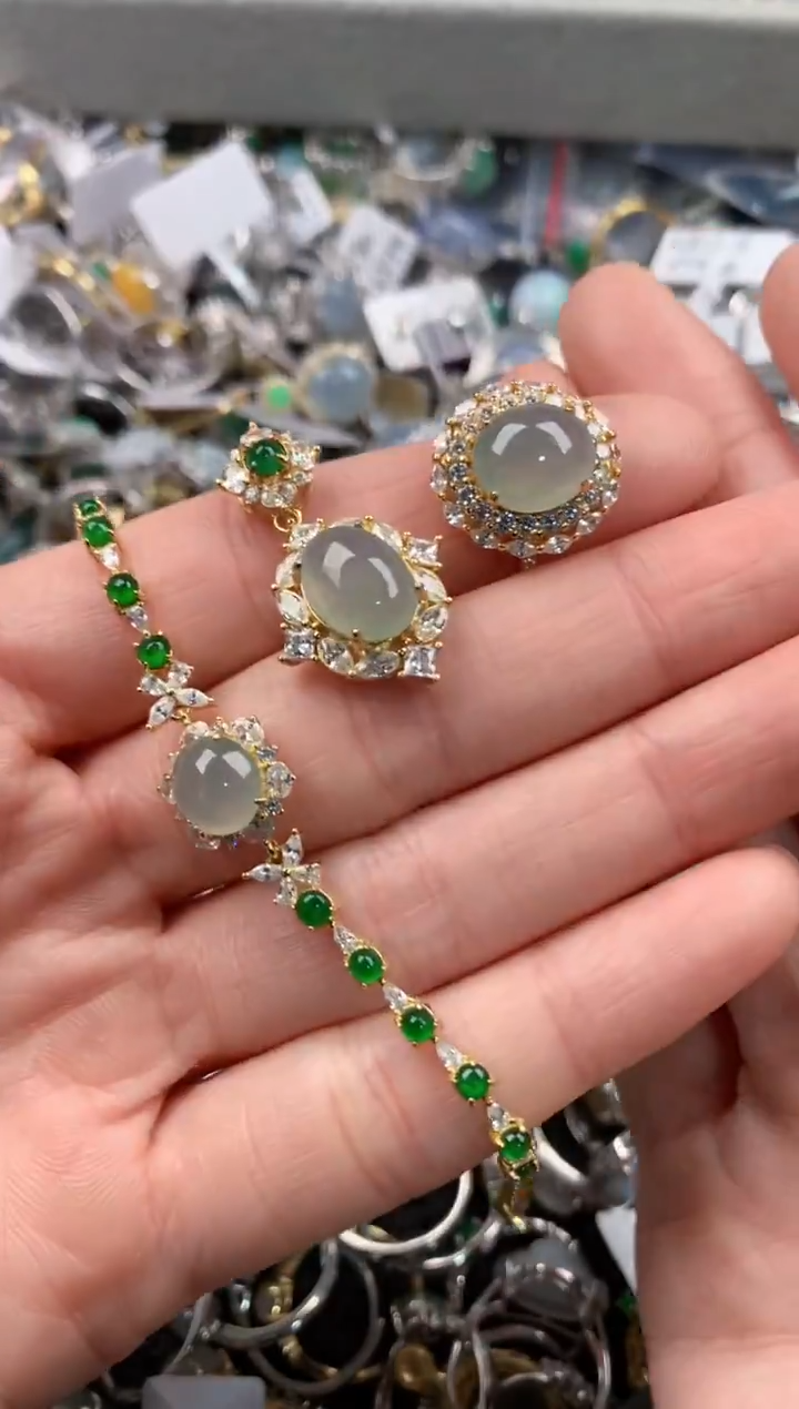 银S925镶嵌戒指翡翠111   5