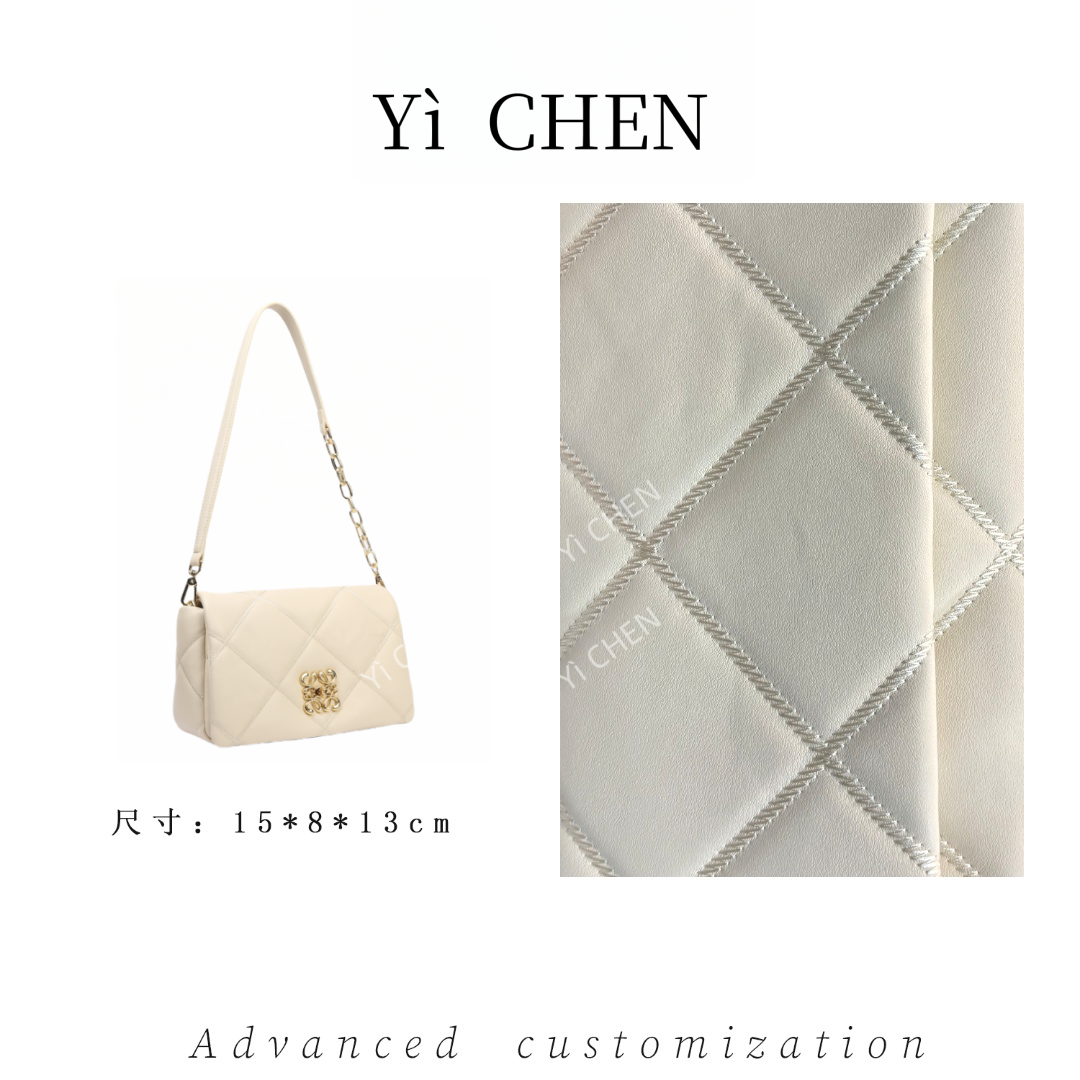 【Yì CHEN】BF-66523-米白色 简约时尚女士新款轻奢单肩斜跨包