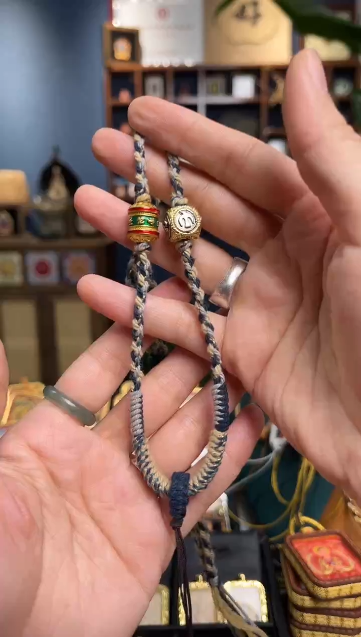 吊坠手编绳子蓝色阿呆