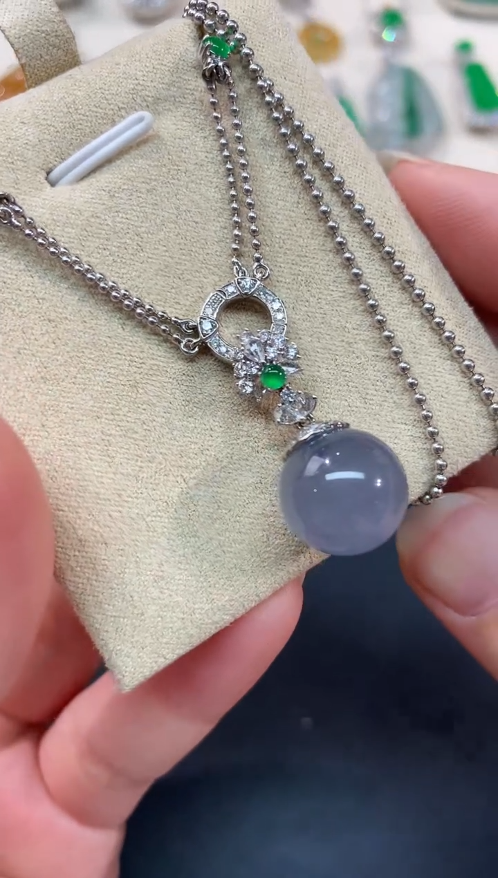 【闪购商品】翡翠项链18K金镶嵌A333|23800