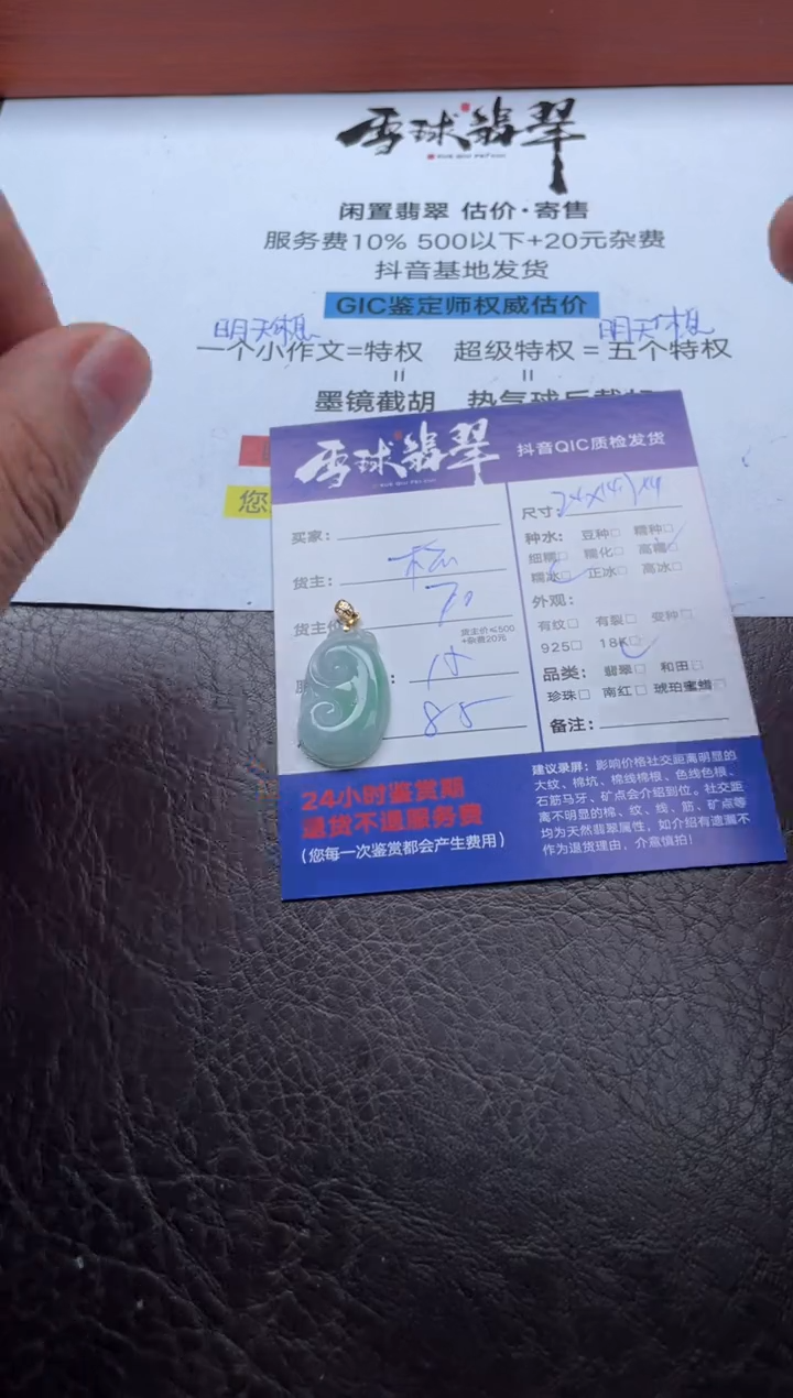 颈饰18K金镶嵌翡翠壹**霸1799907033