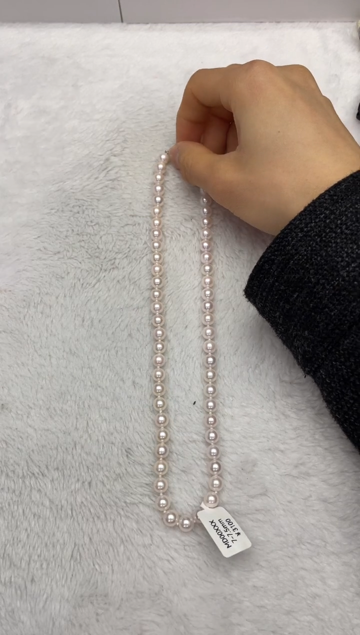 【闪购商品】海水珍珠项链银S925镶嵌AK7-7.5mm（多样性发一）