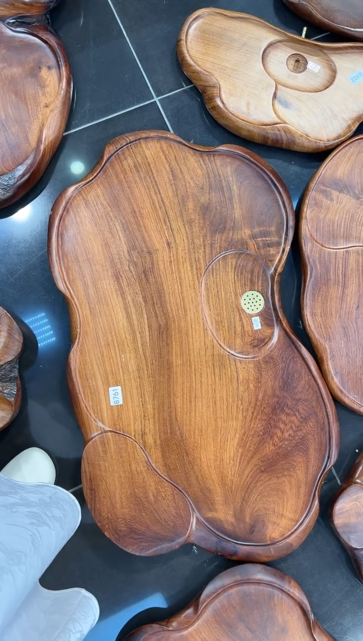 【闪购商品】大果紫檀（缅甸花梨）茶盘8761