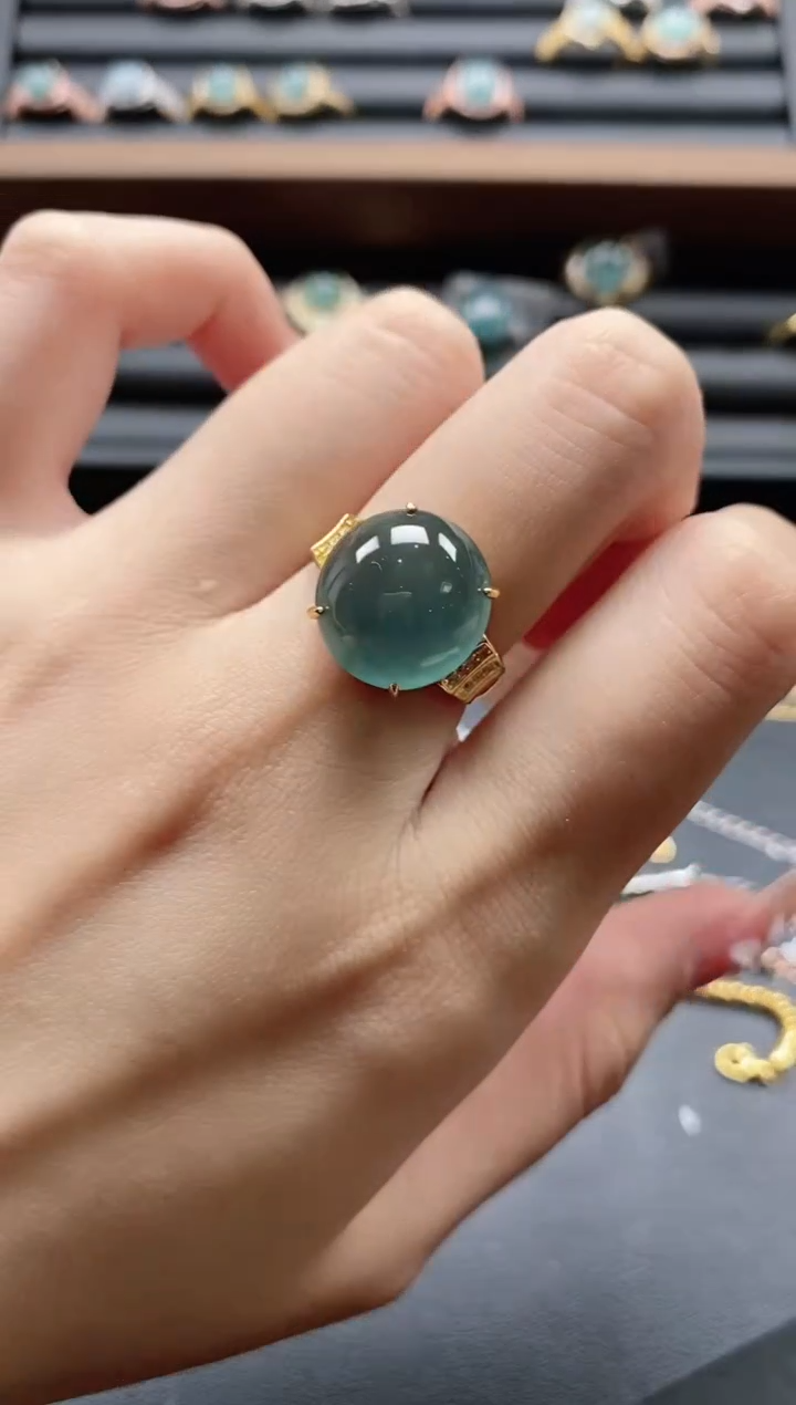 【闪购商品】翡翠戒指银S925镶嵌51151