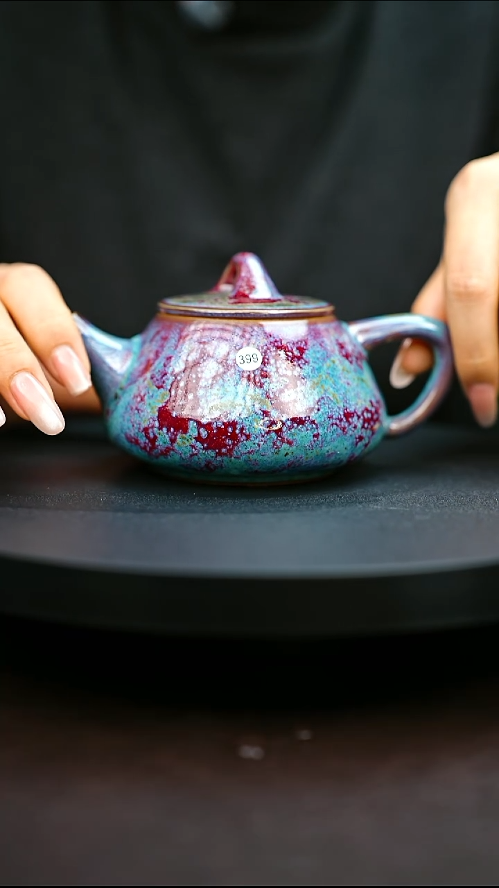 399#原矿钧瓷炉钧釉石瓢壶