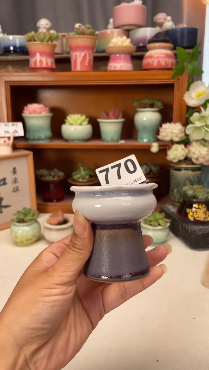 瓷片770知木小芳花盆