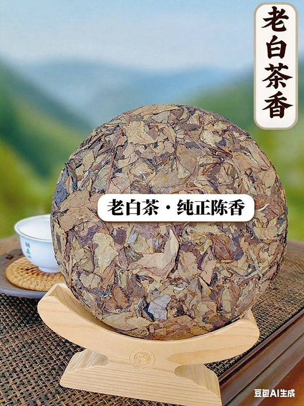 铜盆山【2017年老白茶饼】350克，陈香浓郁，茶汤温和顺滑，很适合焖煮