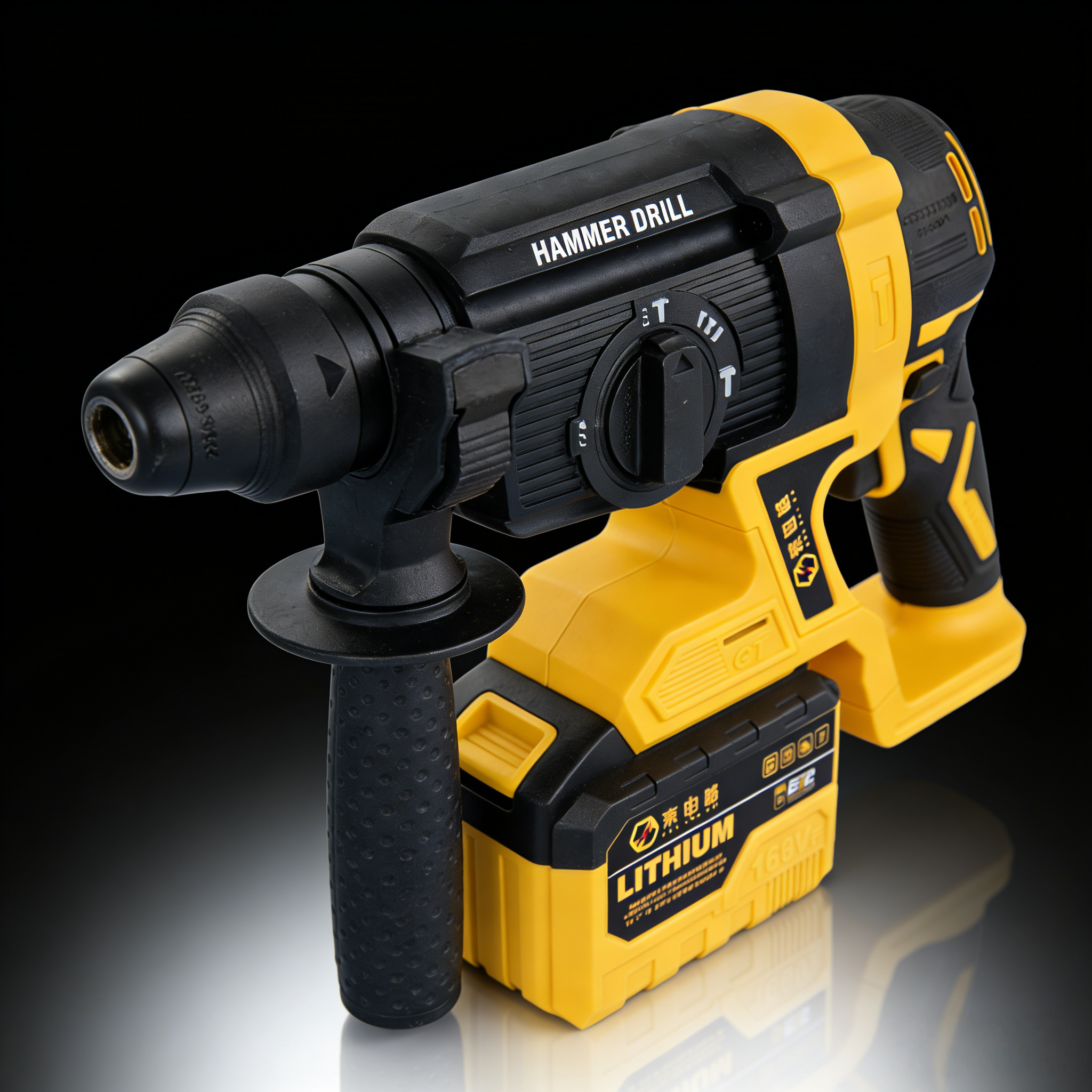 莱世格新款锂电电锤大功率无线充电式三功能可调节一机两电+箱子