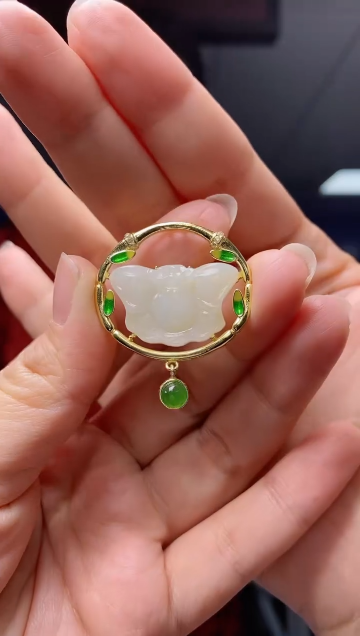 【闪购商品】和田玉吊坠(不含链)银S925镶嵌  DZ286