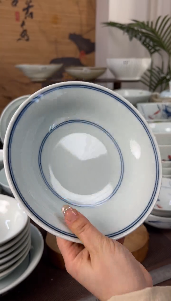 明舟中暇福利双线8寸明式古碗（单只装）