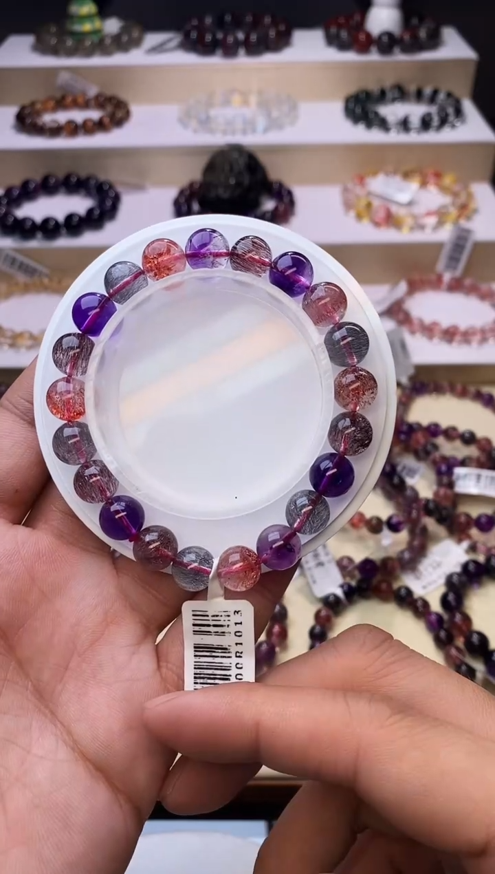 【闪购商品】水晶手链未镶嵌黑加仑超七单圈9m+