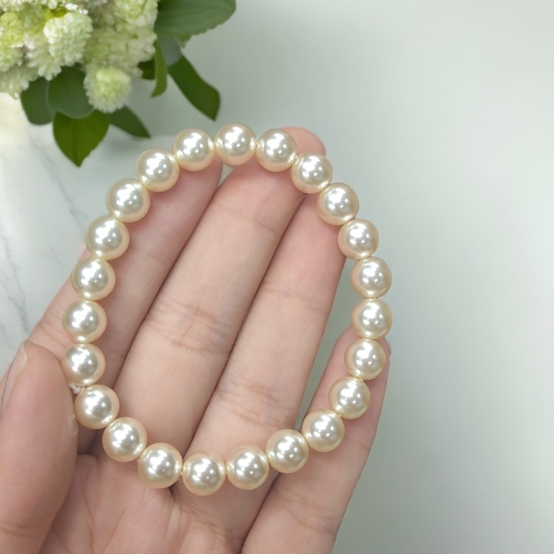 SC---XBJ12   香槟金8毫米素圈手串