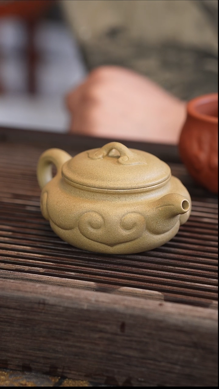 茶壶紫砂如意仿古本绿 半手工 180cc