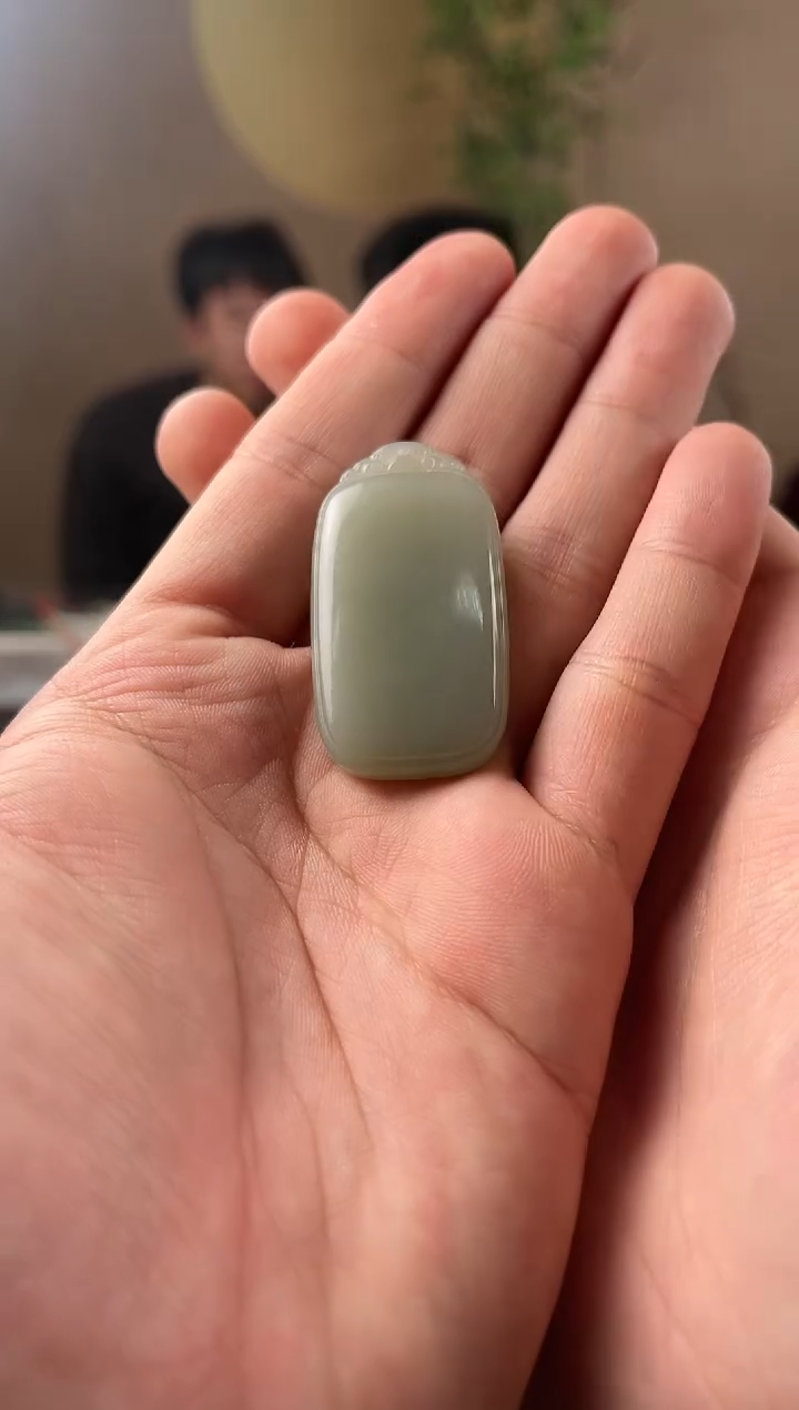 【闪购商品】和田玉无事牌未镶嵌且末青白无事牌微色差